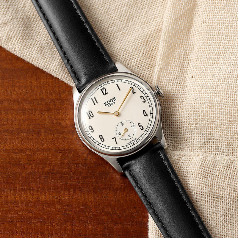 KUOE Old Smith 90-001 Quartz 35mm Dress Watch #OS90001-AGD-O-BK-SA