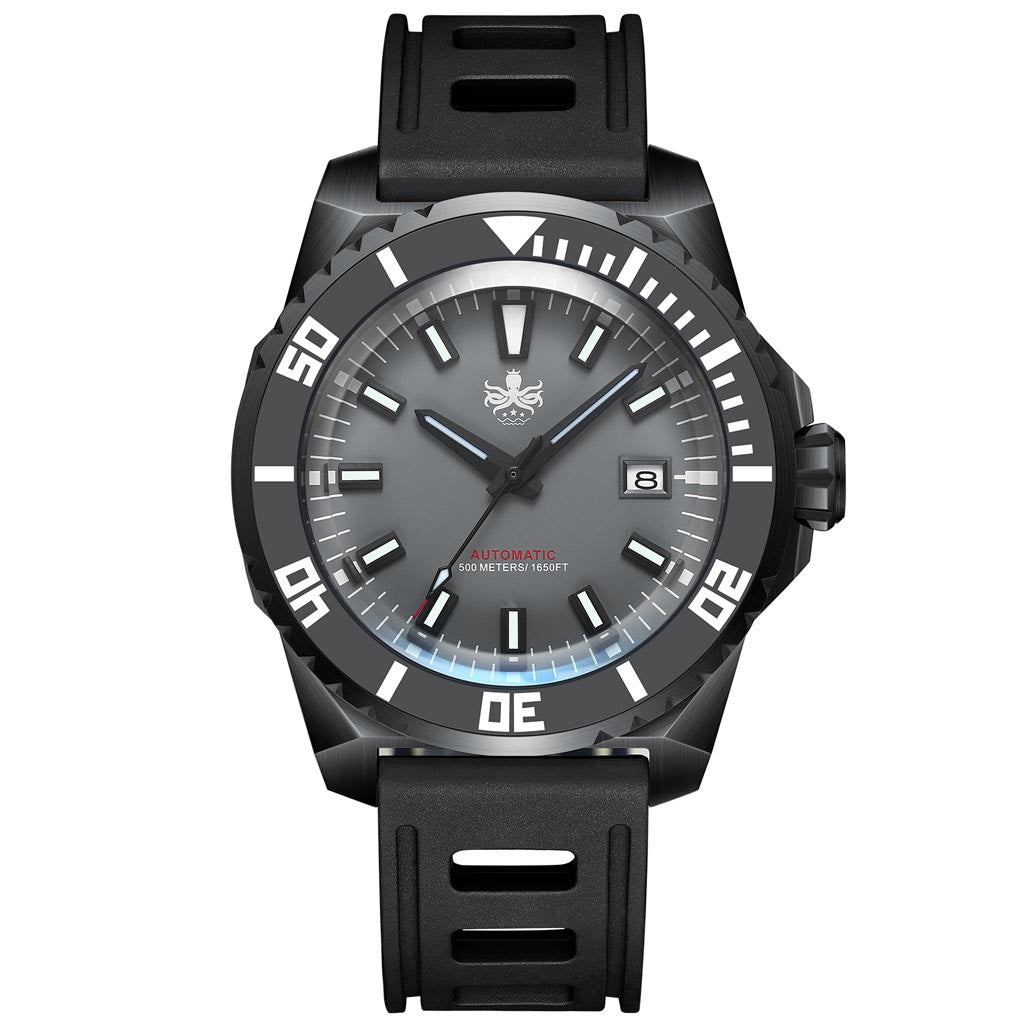 PHOIBOS Leviathan 500-Meter Automatic Dive Watch with Black DLC