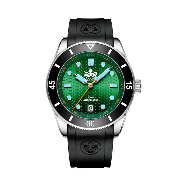 PHOIBOS Wave Master 300-Meter Automatic Dive Watch with Green Dial #PY010AR