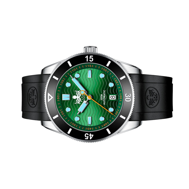PHOIBOS Wave Master 300-Meter Automatic Dive Watch with Green Dial #PY010AR side