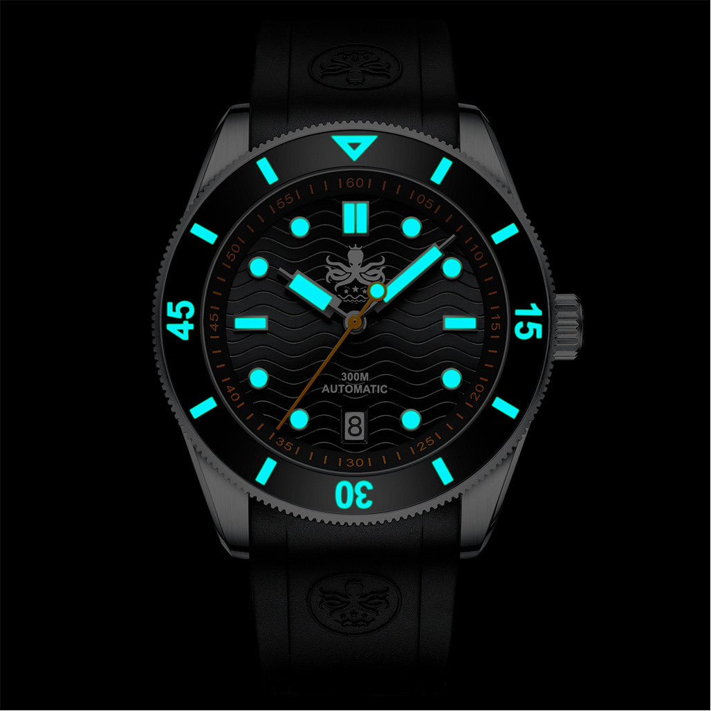 Phoibos 300 meter Wave Master Automatic Dive Watch with Green Dial