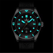 PHOIBOS Wave Master 300-Meter Automatic Dive Watch with Green Dial #PY010AR lume