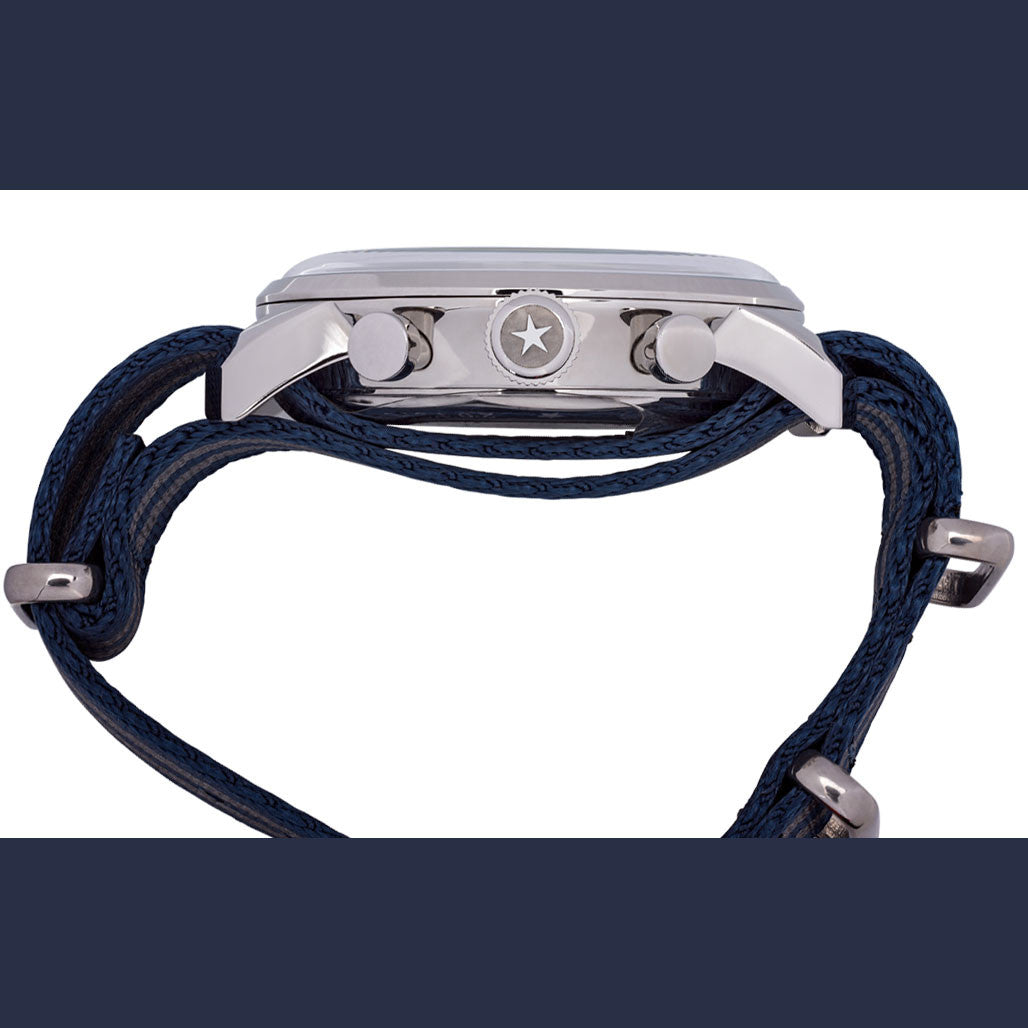 Seagull 1963 Hand Wind Mechanical Chronograph with Vibrant Blue