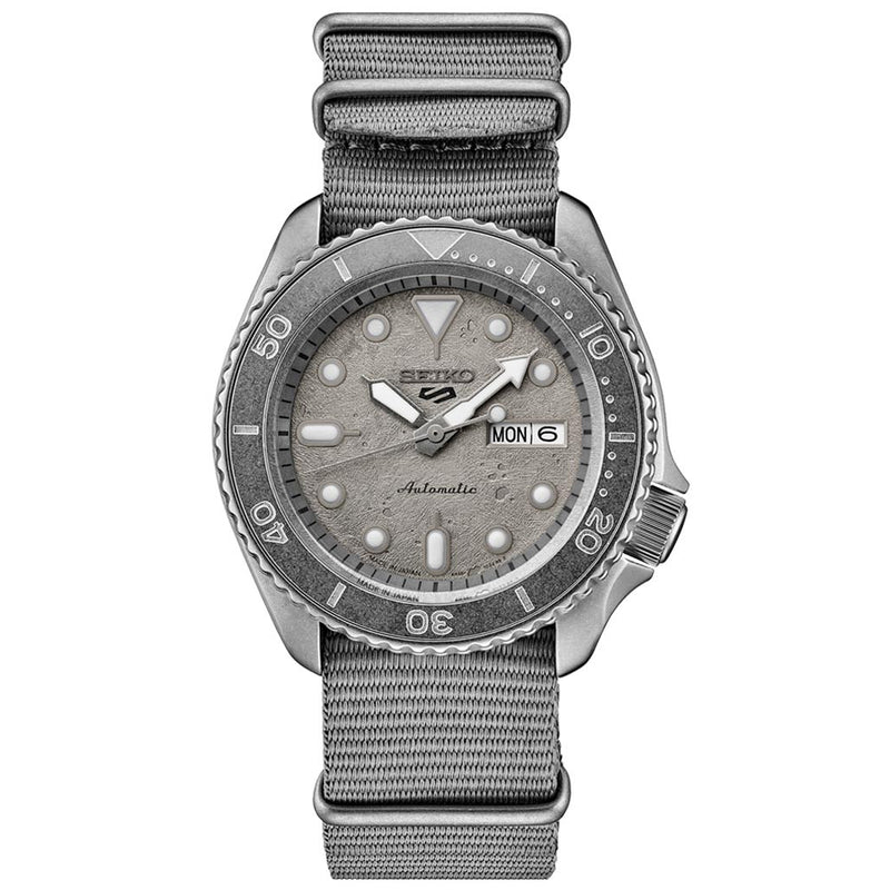 Seiko 5 Sports 24-Jewel Automatic Watch with Grey Distressed Dial and Stone Washed Case #SRPG61