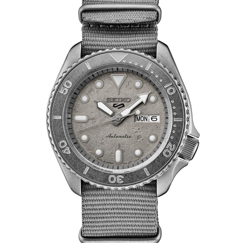Seiko 5 Sports 24-Jewel Automatic Watch with Grey Distressed Dial and Stone Washed Case #SRPG61
