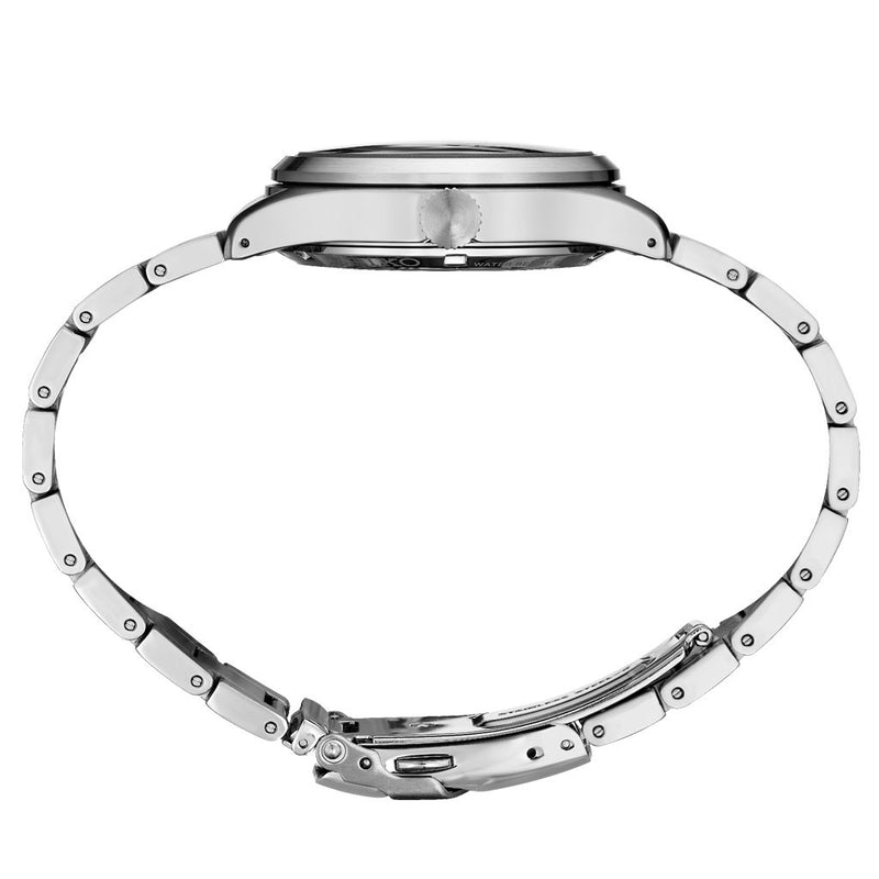 Seiko 5 Sports 24-Jewel Automatic Watch with Black Dial and SS Bracelet #SRPG27