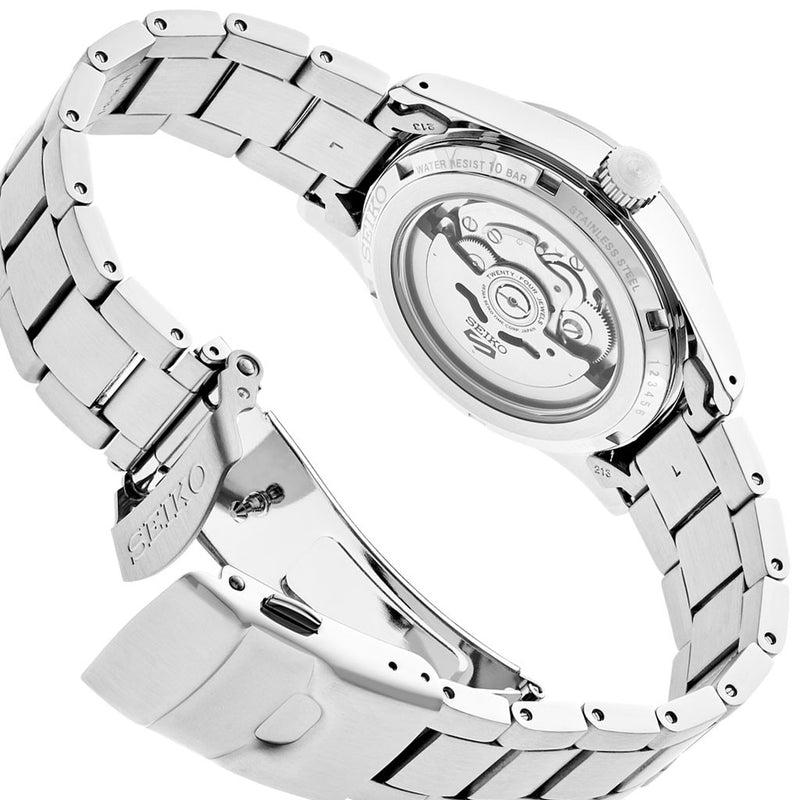 Seiko 5 Sports 24-Jewel Automatic Watch with Black Dial and SS Bracelet #SRPG27