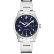 Seiko 5 Sports 24-Jewel Automatic Watch with Dark Blue Dial and SS Bracelet #SRPG29
