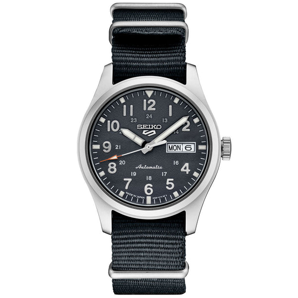 Seiko 5 Sports 24-Jewel Automatic Watch with Grey Textured Dial #SRPG31
