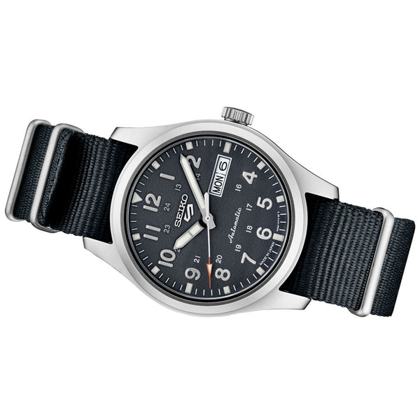 Seiko 5 Sports 24-Jewel Automatic Watch with Grey Textured Dial #SRPG31