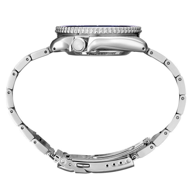 Seiko 5 Sports 24-Jewel Automatic Watch with Textured White Dial and SS Bracelet #SRPG47