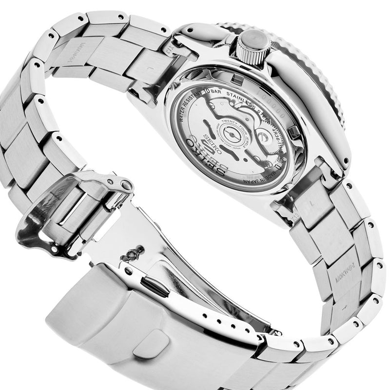 Seiko 5 Sports 24-Jewel Automatic Watch with Textured White Dial and SS Bracelet #SRPG47