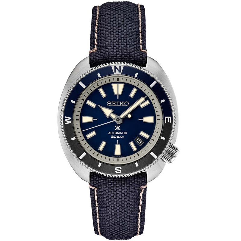 Seiko Prospex Automatic Dive Watch with Blue Dial and Blue Canvas Strap #SRPG15