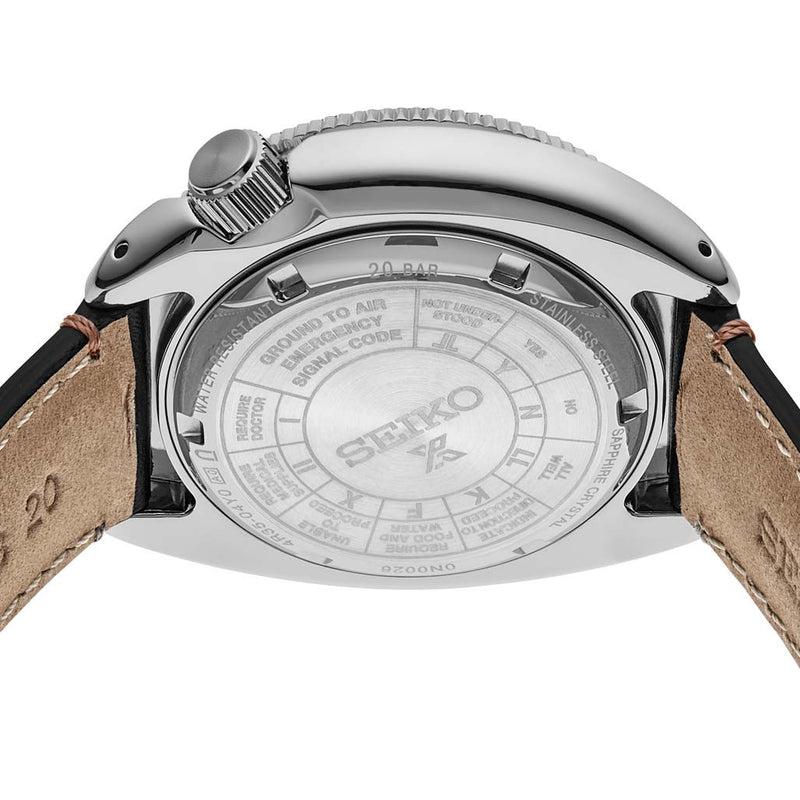 Seiko Prospex Automatic Dive Watch with Black Dial and Black Leather Strap #SRPG17