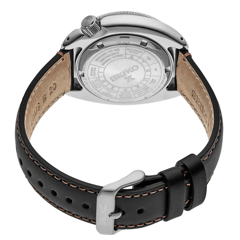 Seiko Prospex Automatic Dive Watch with Black Dial and Black Leather Strap #SRPG17
