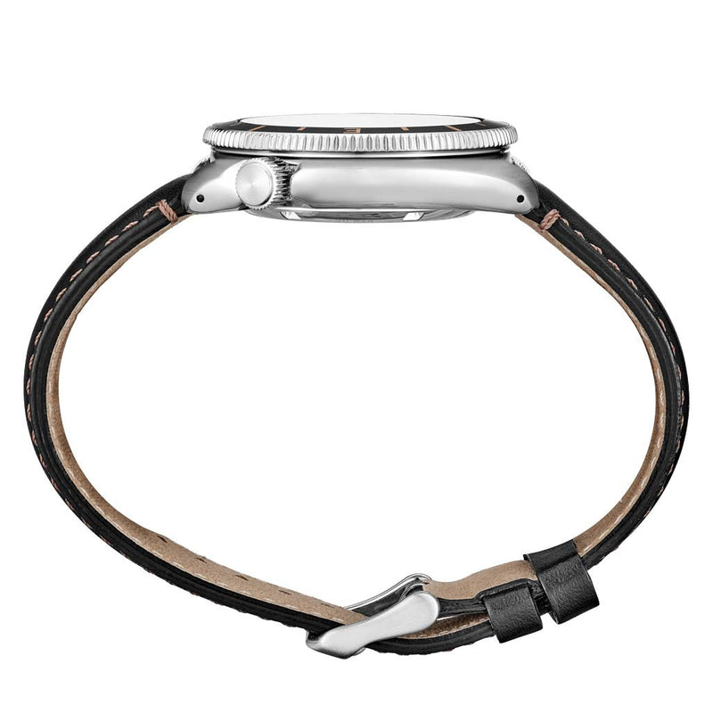 Seiko Prospex Automatic Dive Watch with Black Dial and Black Leather Strap #SRPG17