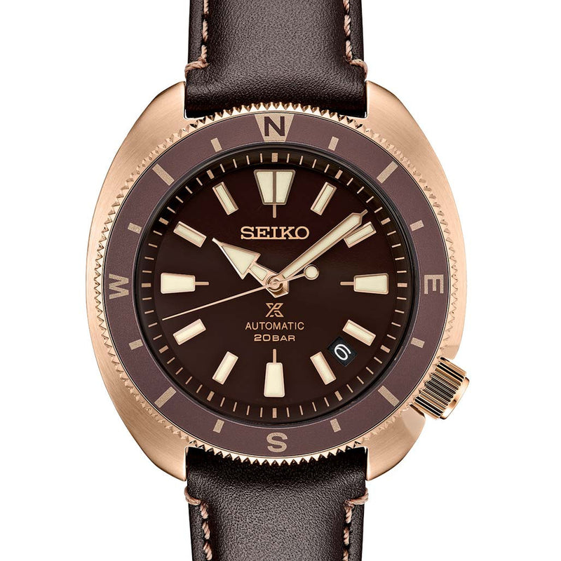 Seiko Prospex Automatic Dive Watch with Brown Dial and Rose Goldtone Case #SRPG18