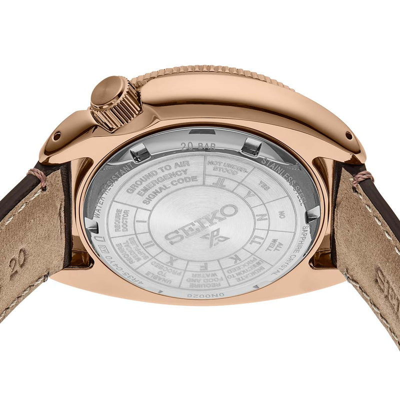 Seiko Prospex Automatic Dive Watch with Brown Dial and Rose Goldtone Case #SRPG18