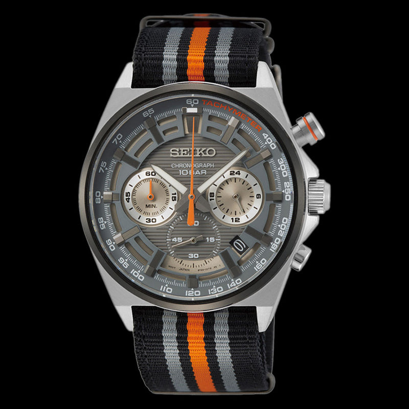 Seiko Quartz Chronograph with 60-minute timer, stop-watch style pusher and a 24-hour sub-dial  #SSB403