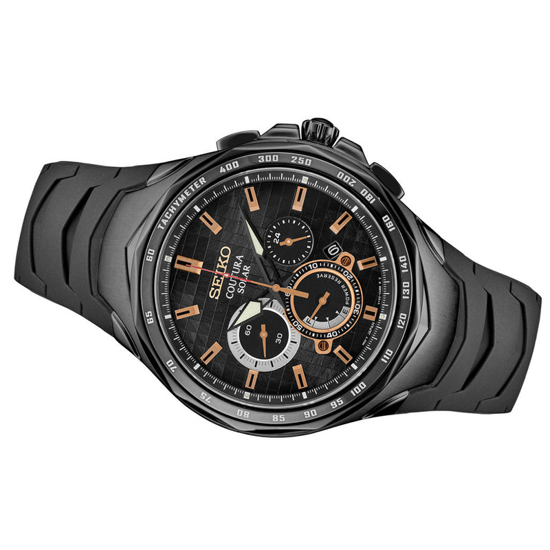 Seiko Coutura Solar Powered Chronograph with PVD Case, Sapphire Crystal #SSC811