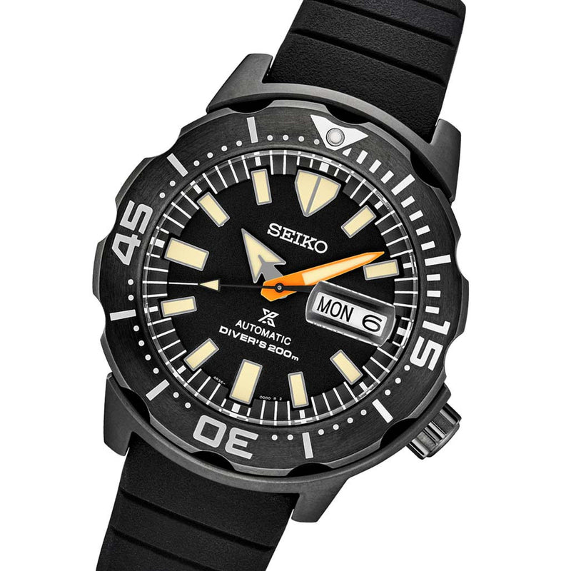 Seiko Limited Edition Black Ion Monster Automatic with Rubber Dive Strap #SRPH13