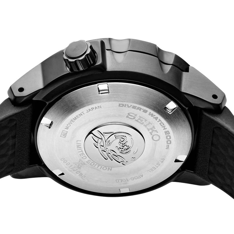 Seiko Limited Edition Black Ion Monster Automatic with Rubber Dive Strap #SRPH13