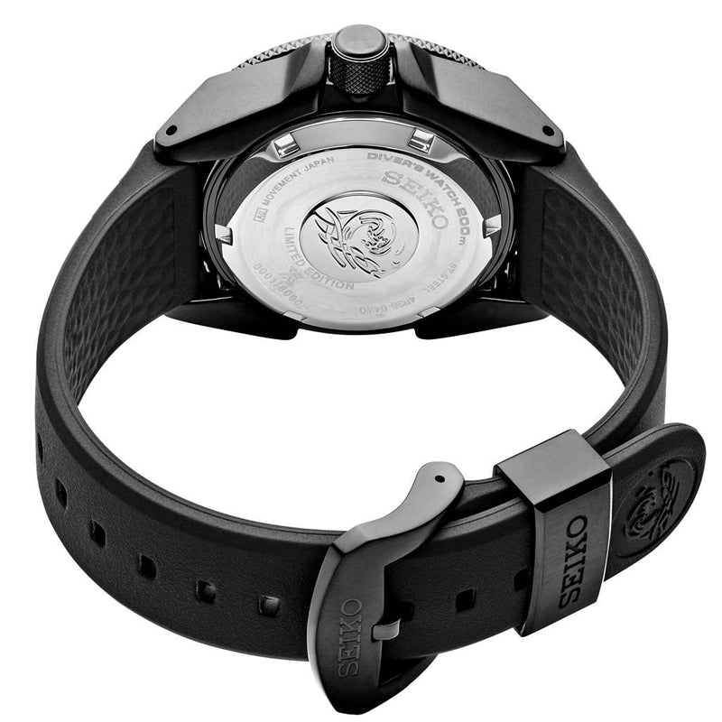 Seiko Samurai Prospex Automatic Dive Watch with Black Ion Plated Case and Rubber Dive Strap #SRPH11