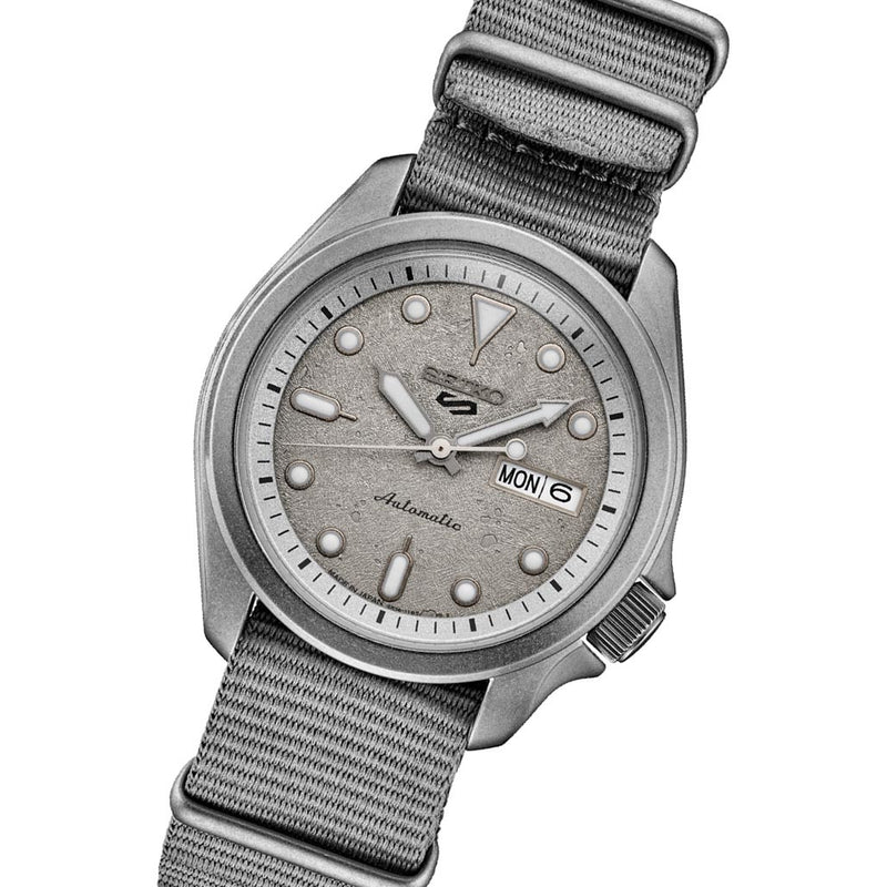 Seiko 5 Sports 24-Jewel Automatic Watch with Grey Distressed Dial and Stone Washed Case #SRPG63