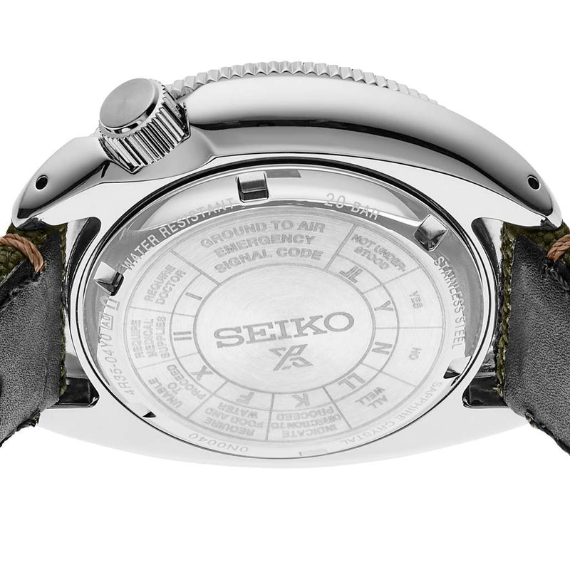 Seiko Prospex Automatic Dive Watch with Beige Dial and Olive Canvas Strap #SRPG13