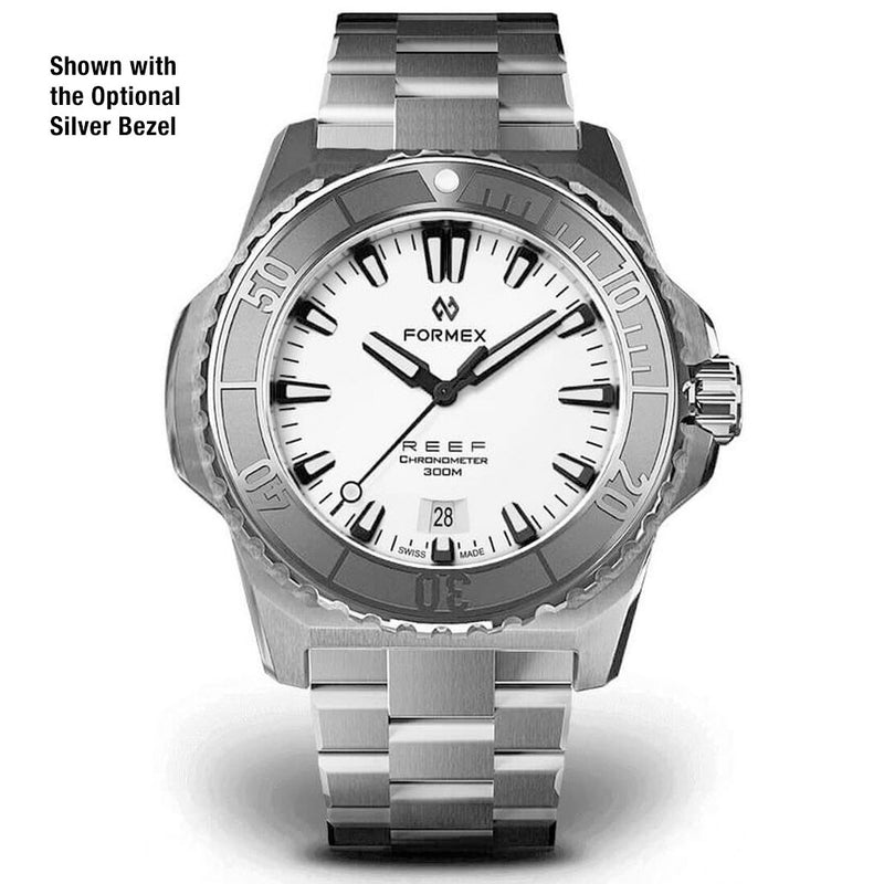 Formex REEF Swiss Automatic Chronometer Dive Watch with Brilliant White Dial #2200-1-6312-100