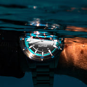 Spinnaker Hass x MCS Grey and Turqoise Dive Watch #SP-5104-11 wrist