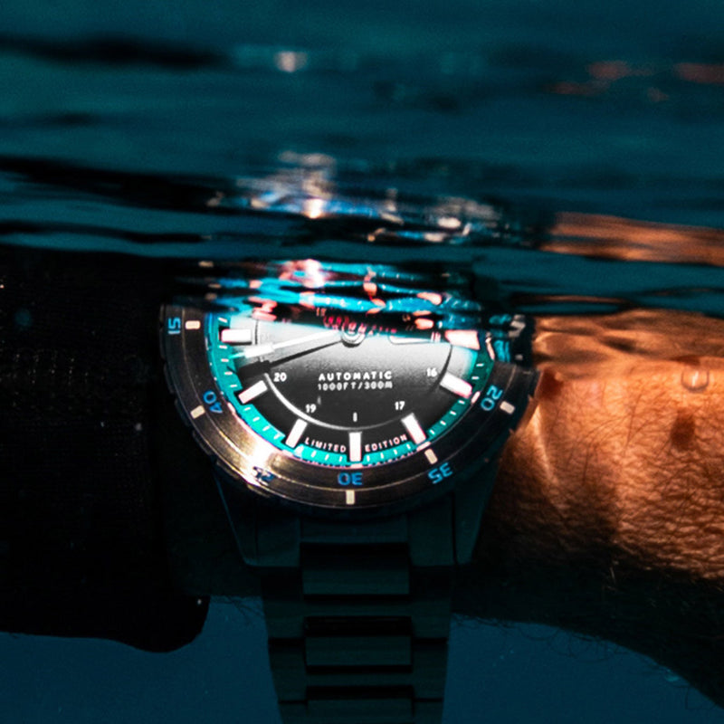 Spinnaker Hass x MCS Grey and Turqoise Dive Watch #SP-5104-11 wrist