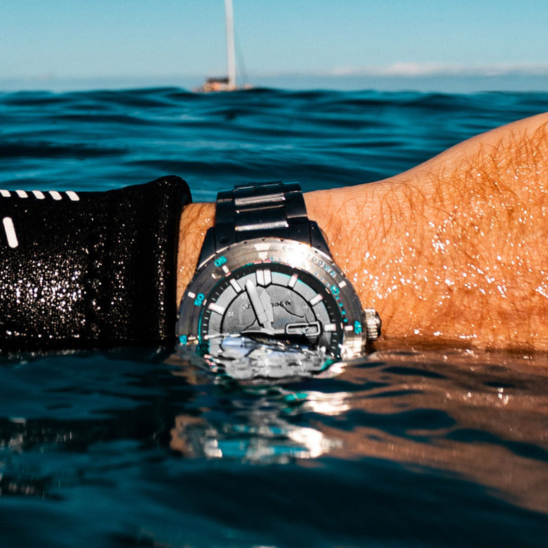 Spinnaker Hass x MCS Grey and Turqoise Dive Watch #SP-5104-11 wrist