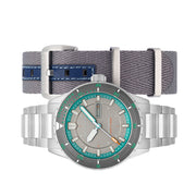 Spinnaker Hass x MCS Grey and Turqoise Dive Watch #SP-5104-11 side