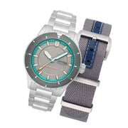 Spinnaker Hass x MCS Grey and Turqoise Dive Watch #SP-5104-11 tilt