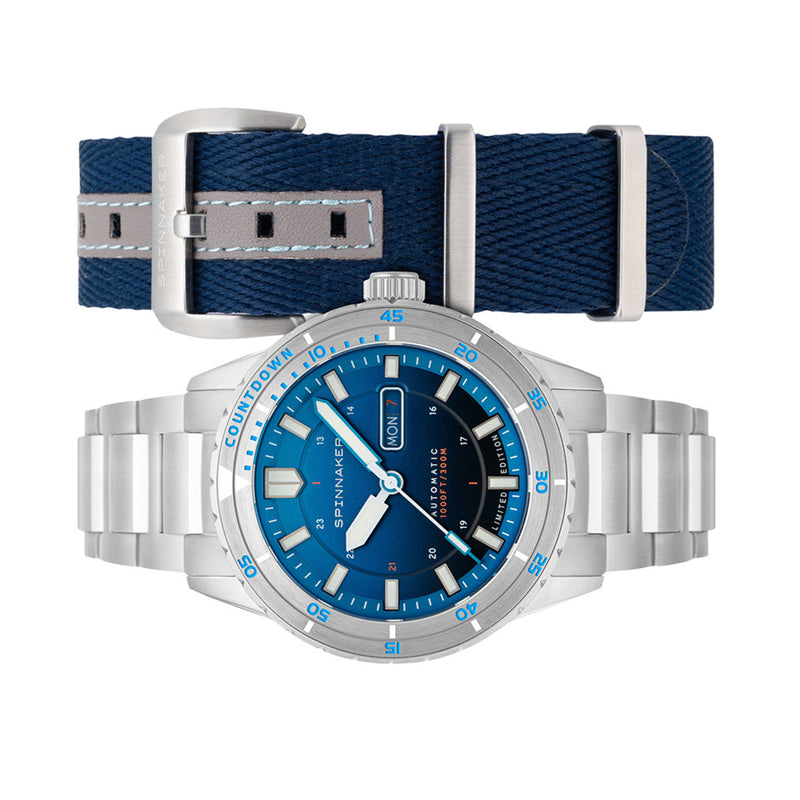 Spinnaker Hass x MCS Blue Fade Dive Watch #SP-5104-22 side