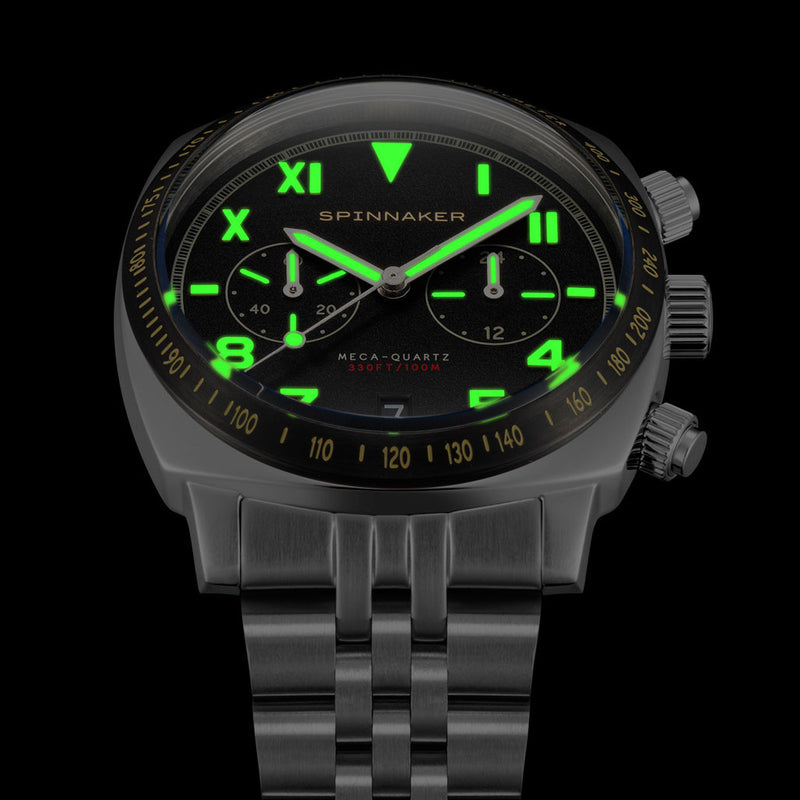 Spinnaker Hull Vintage Black California Dial Chronograph with 42mm Case #SP-5092-11