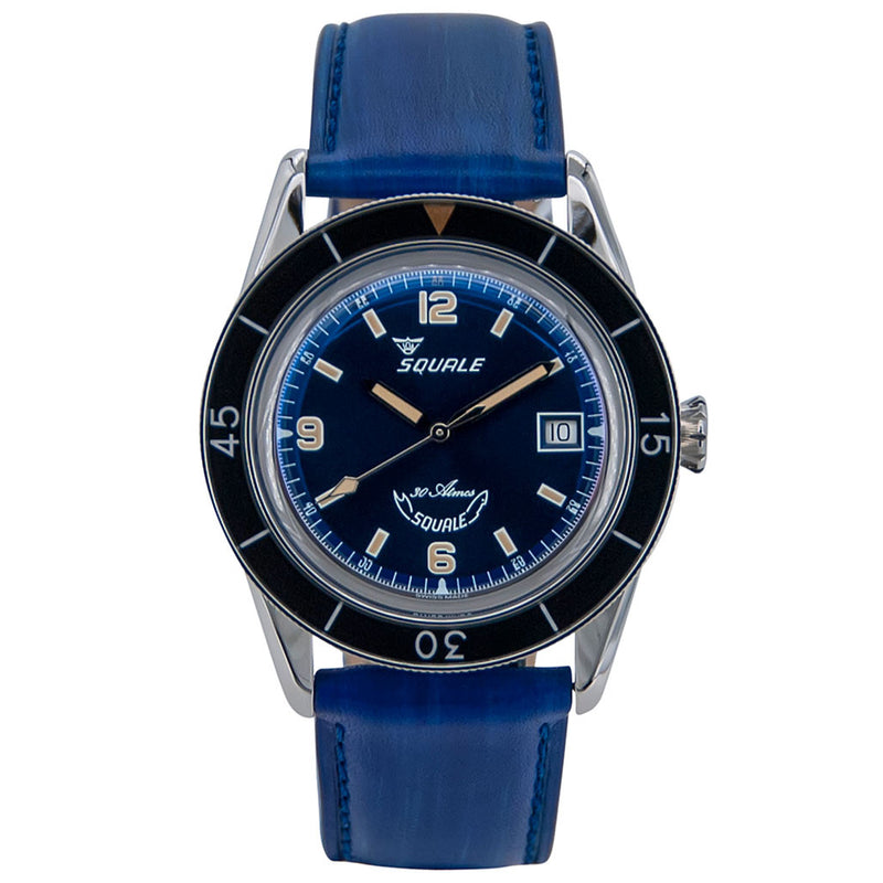 Squale 300 Meter Swiss Made Automatic Dive Watch with Blue Dial  #SUB-39BL Zoom