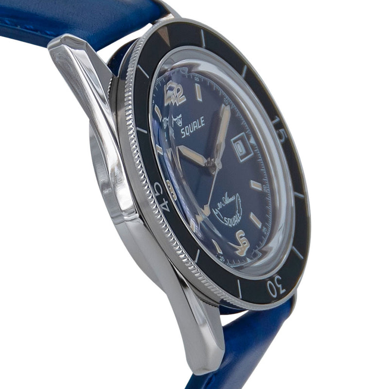 Squale 300 Meter Swiss Made Automatic Dive Watch with Blue Dial  #SUB-39BL Side