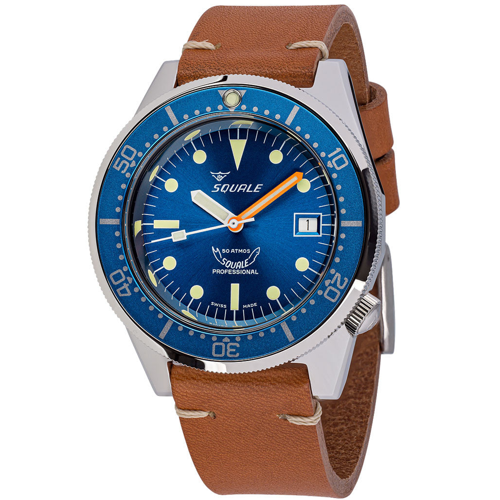 Squale 1521 Polished Swiss Made Automatic Dive Watch with Sunburst