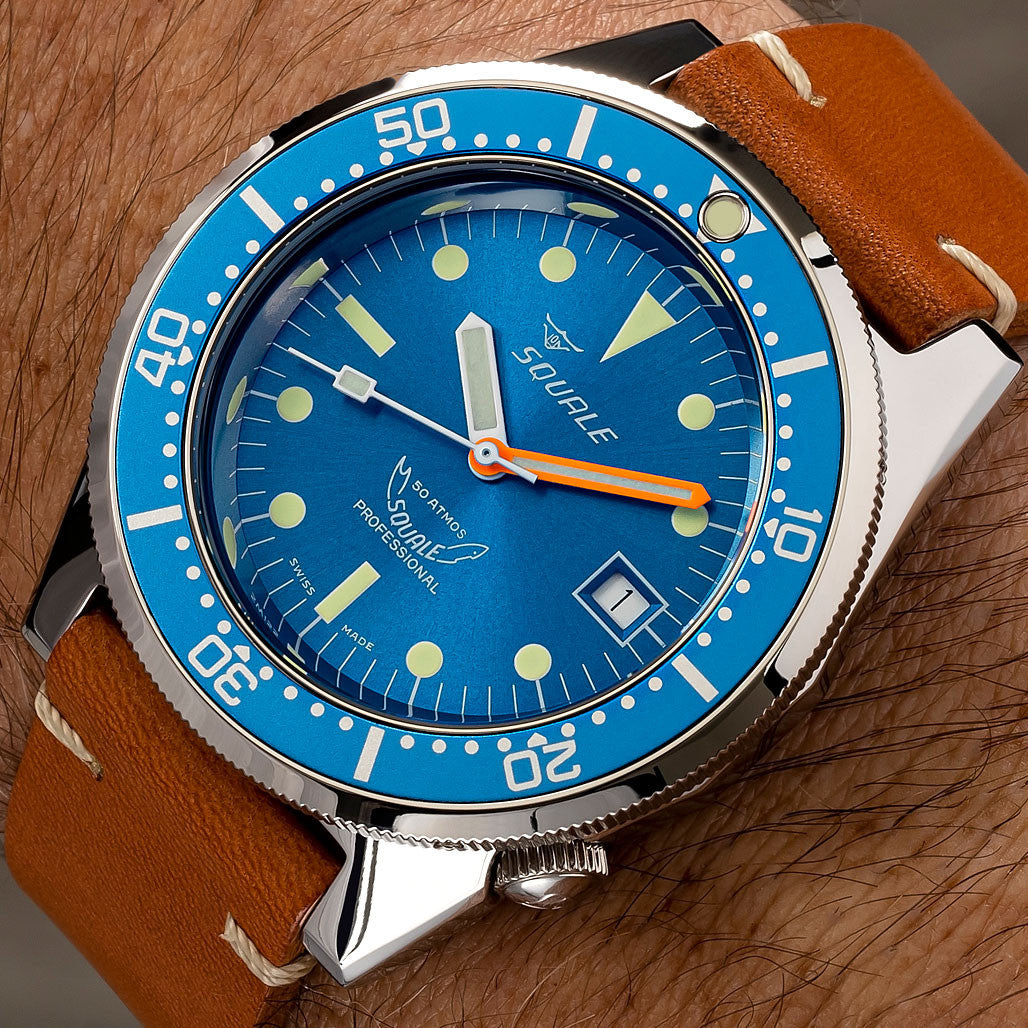 Squale 1521 Polished Swiss Made Automatic Dive Watch with Sunburst