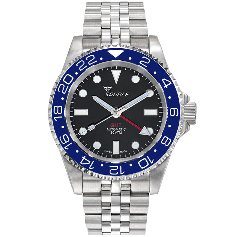 Scratch and Dent - Squale 300 meter Swiss Automatic GMT watch with Luminous Ceramic Bezel, AR Sapphire Crystal #SND999