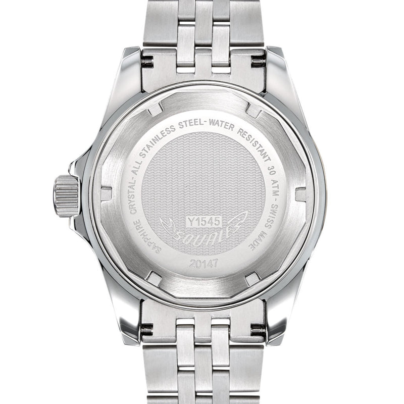 Squale 300 meter Swiss Automatic GMT watch with Luminous Ceramic Bezel, AR Sapphire Crystal #1545GM-CER-BLU