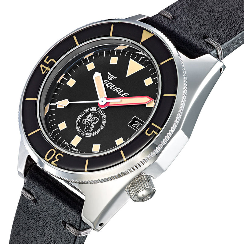 Squale Galeazzi Swiss Automatic 500 Meter Dive Watch with Helium Release Valve #1521-DRAS
