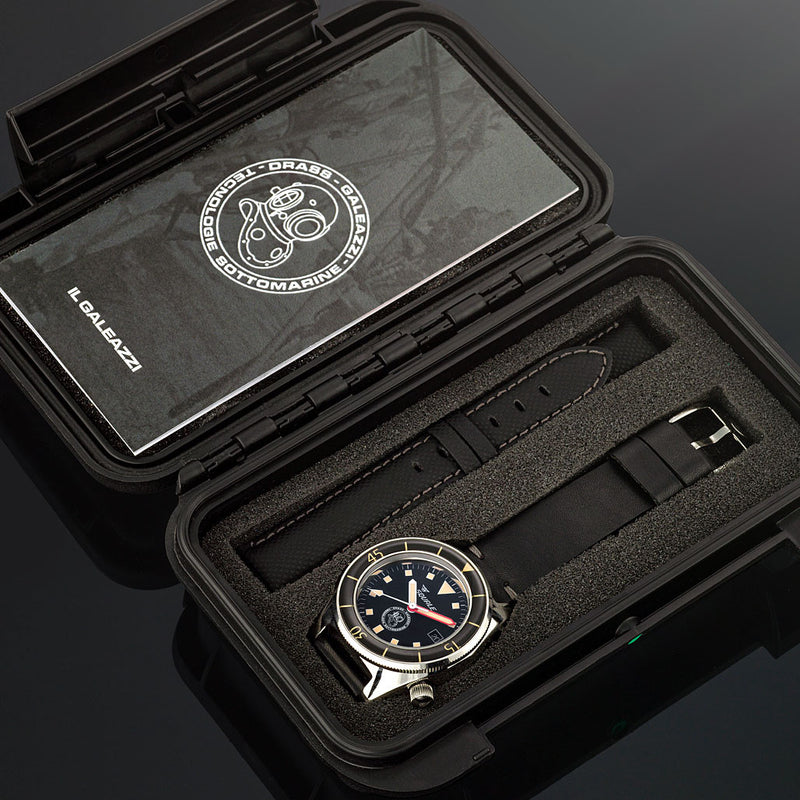 Squale Galeazzi Swiss Automatic 500 Meter Dive Watch with Helium Release Valve #1521-DRAS