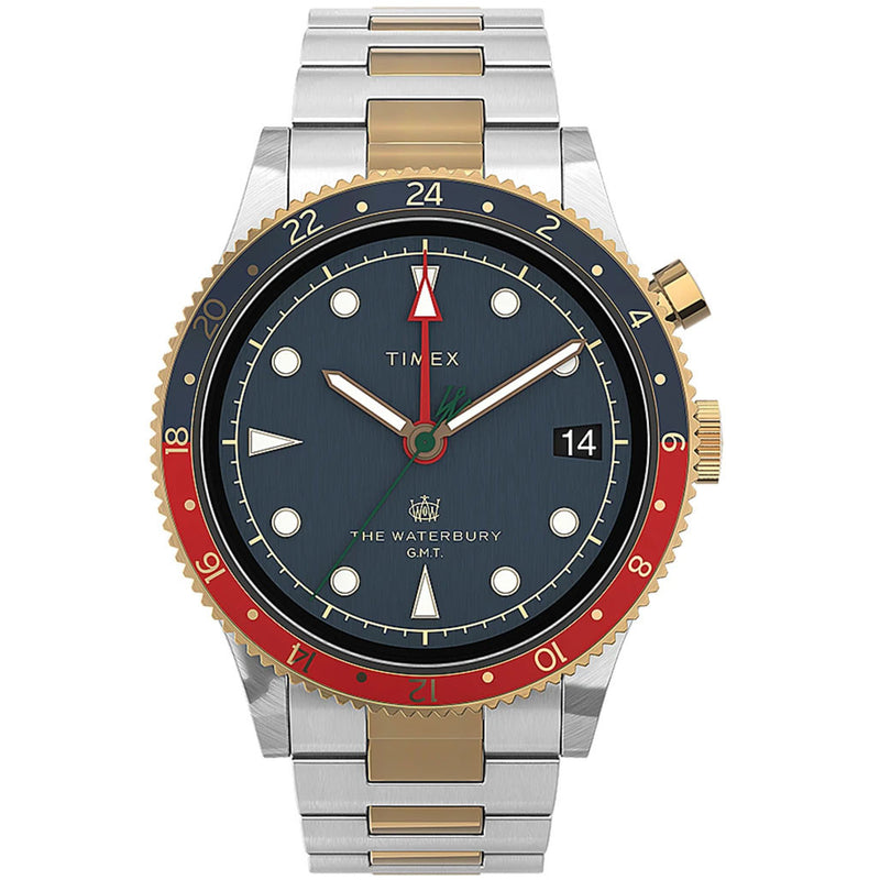 Timex 39mm Waterbury Dual-Time GMT Quartz Watch with Blue Dial #TW2U90600VQ