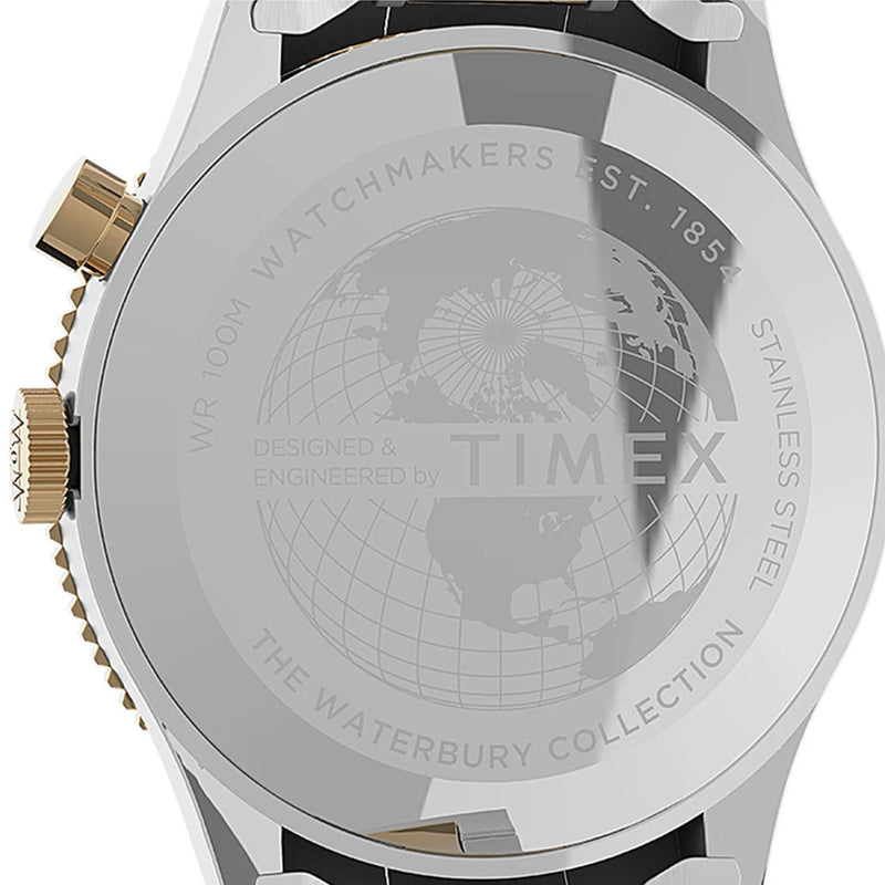 Timex 39mm Waterbury Dual-Time GMT Quartz Watch with Blue Dial #TW2U90600VQ