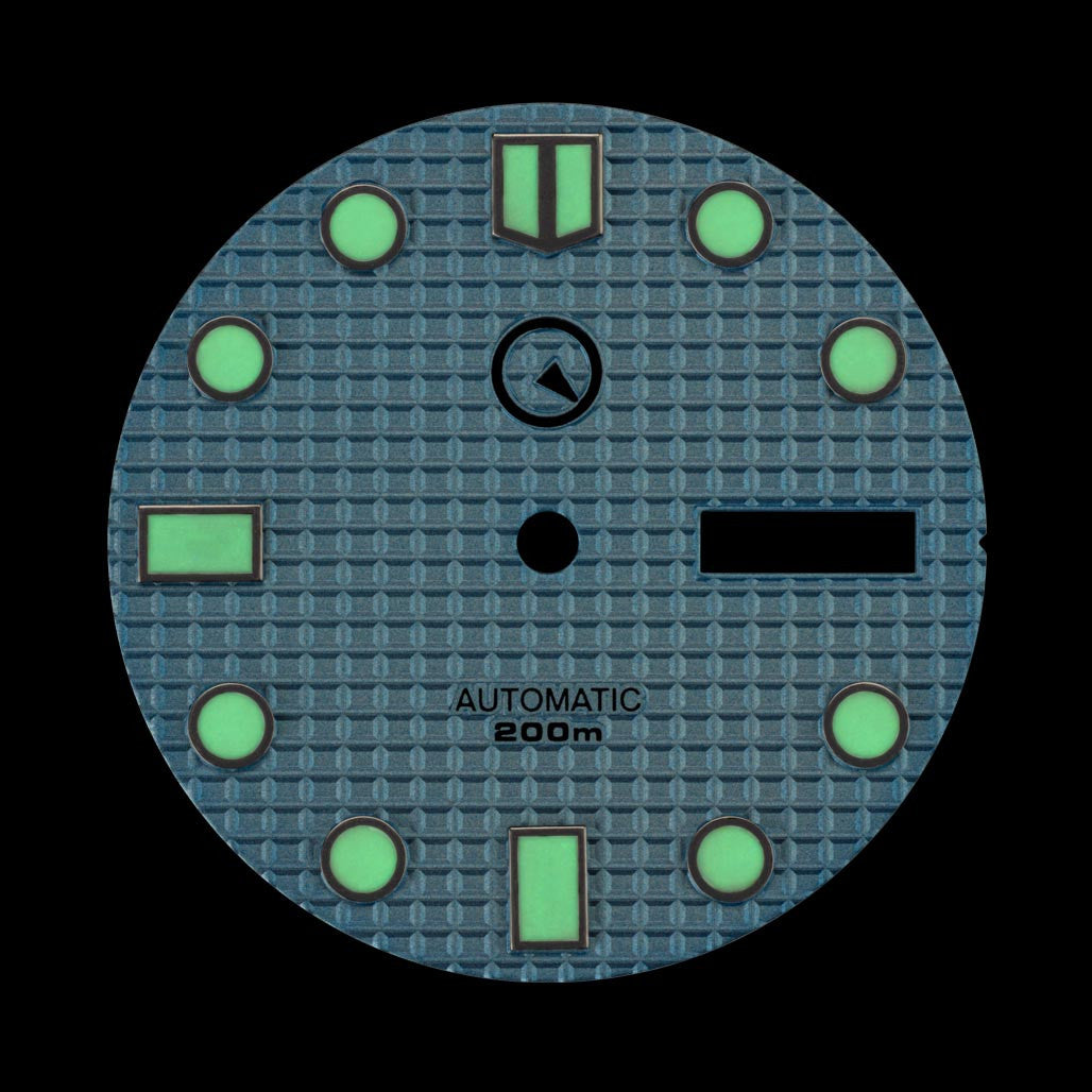 Light Blue Waffle Dial for Seiko 7S26, NH36, and 4R36 Automatic