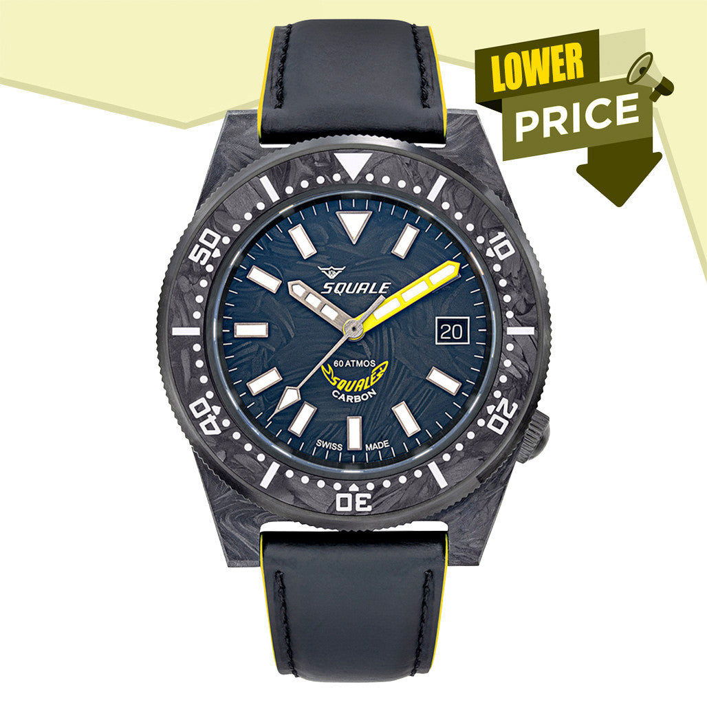 Squale T183 Forged Carbon Dive Watch with Yellow Accents #T183AFCY